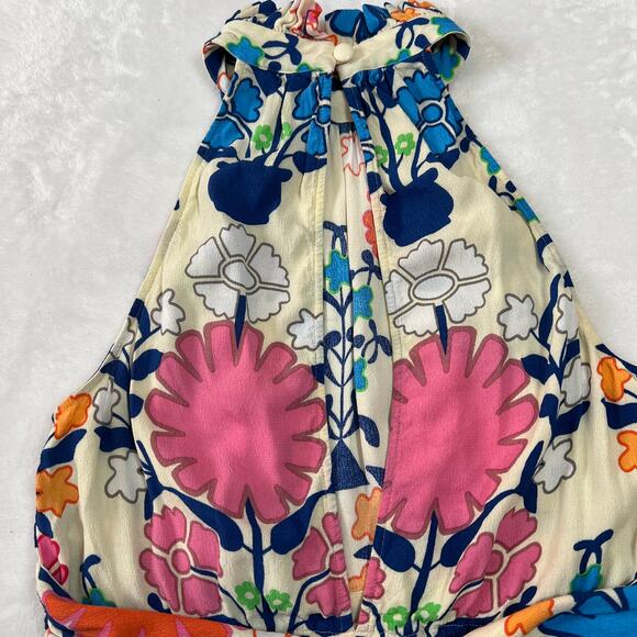 Plenty by Tracy High Neck Sleeveless Floral Print Ruffle Trim Romper Size XS - Picture 8 of 16